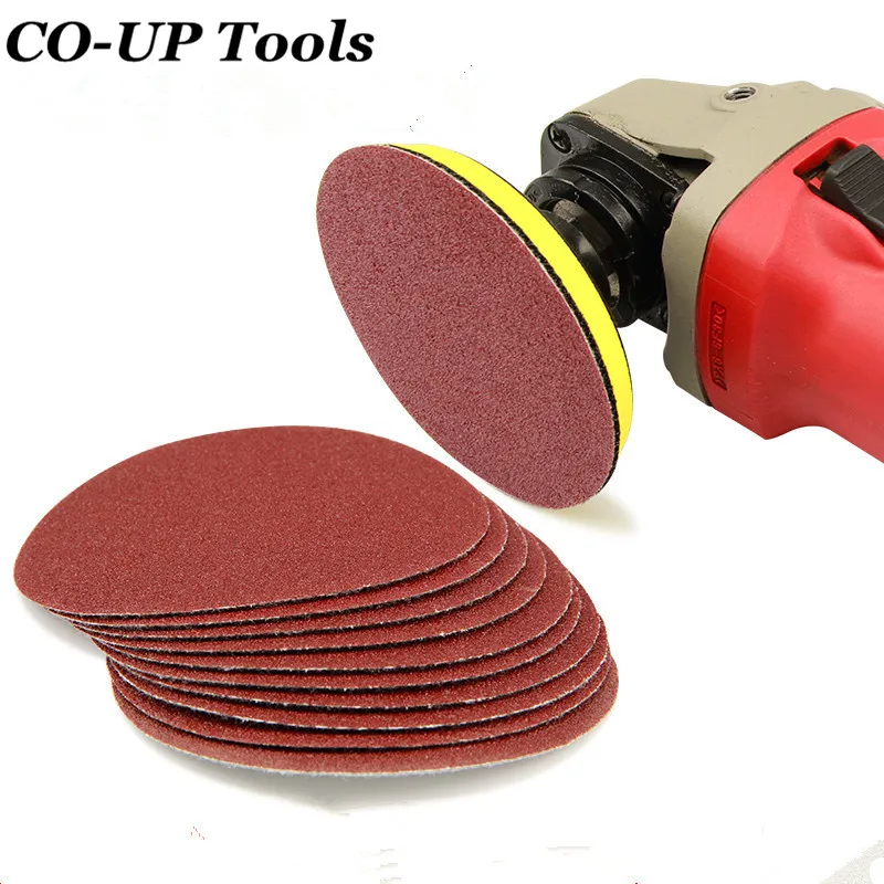50pcs 4 inch 100mm Round sandpaper Disk Sand Sheets Grit 40 2000 Hook
