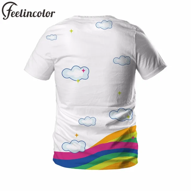 Feelincolor unicorn rainbow tshirt men Fitness Casual Men/Women 3D Printing T-Shirt Summer Tops t shirt men harajuku Streetwear 1