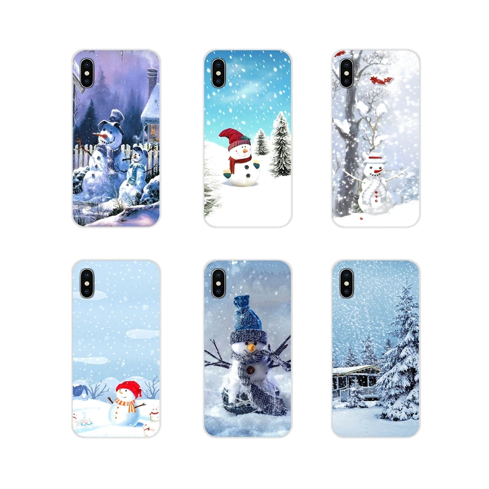 

Animated Winter snowman snow Soft Transparent Case For Xiaomi Redmi Note 6A MI8 Pro S2 A2 Lite Se MIx 1 Max 2 3 For Oneplus 3 6T