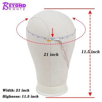 

Canvas Block Mannequin Head Beyond Beauty 21/22/23 inch Synthetic Professional Training Mannequin Head With Stand Clamp