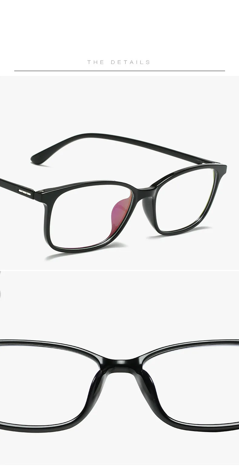 Ультра-светильник TR90 Blu-Ray компьютерные очки оправа с прозрачными линзами без градусного синего покрытия очки для чтения