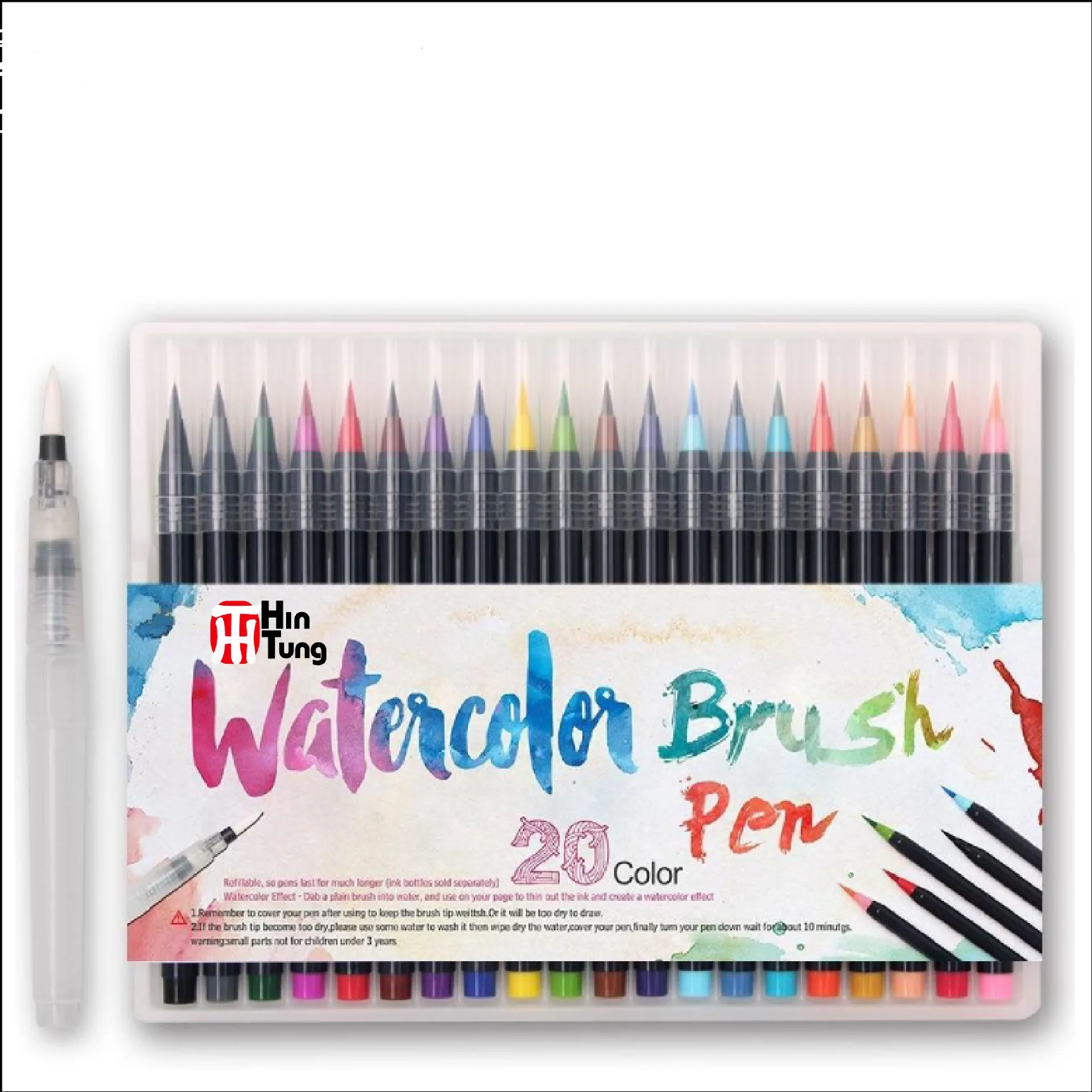 

20PCS Assorted Colors Creative Soft Brush Painting Watercolor Pens Set for Student Stationery Graffiti Drawing Art Kid Gifts