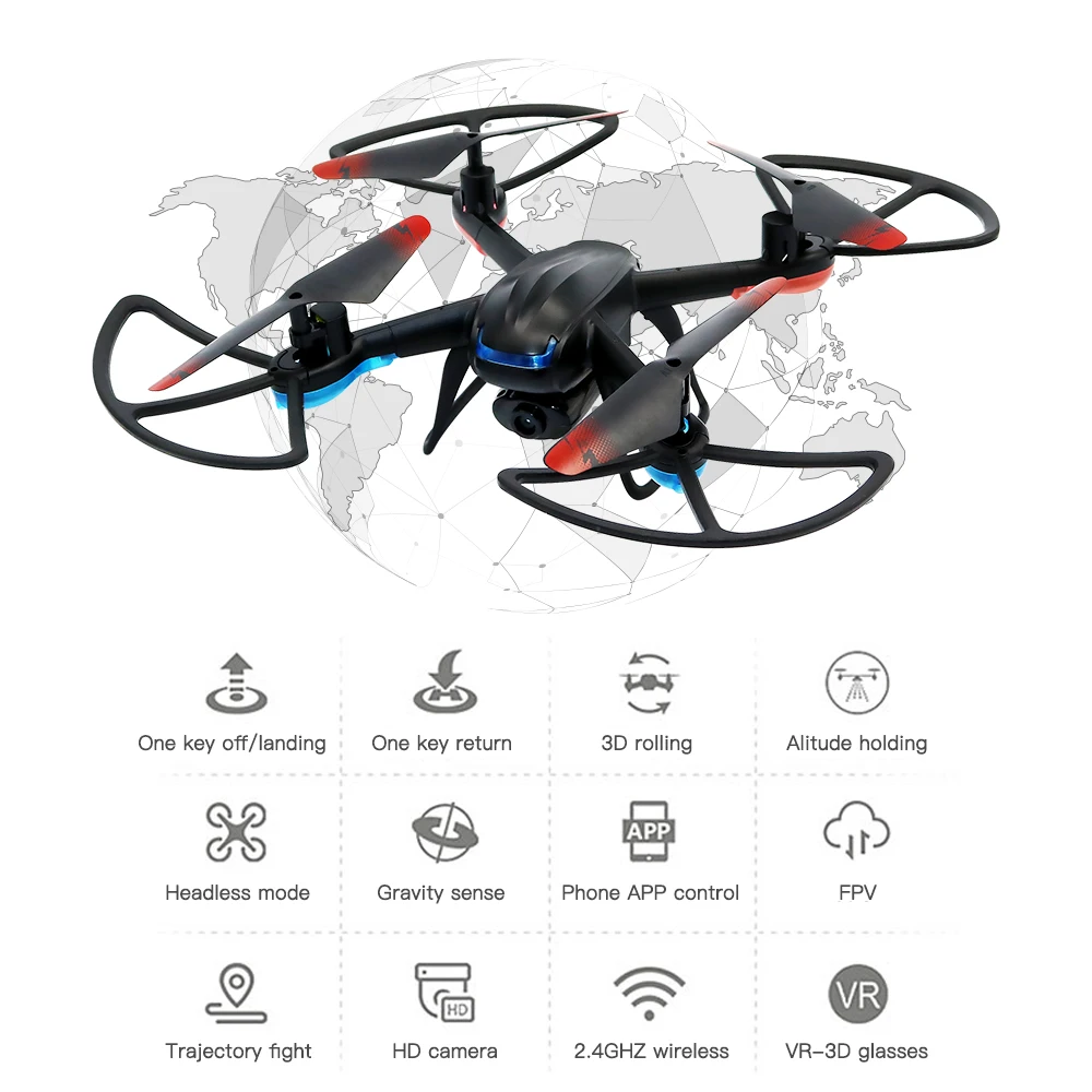 Global Drone GW007 3 Профессиональный Квадрокоптер Дрон FPV мини Игрушки для мальчиков RC