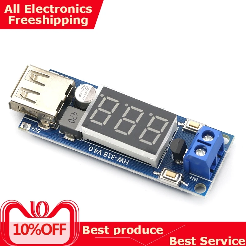 

DC-DC Step Down Module Two-wire Voltmeter 5 V USB Charger or Power Supply Input 4.5V-40V Output 5V/2A