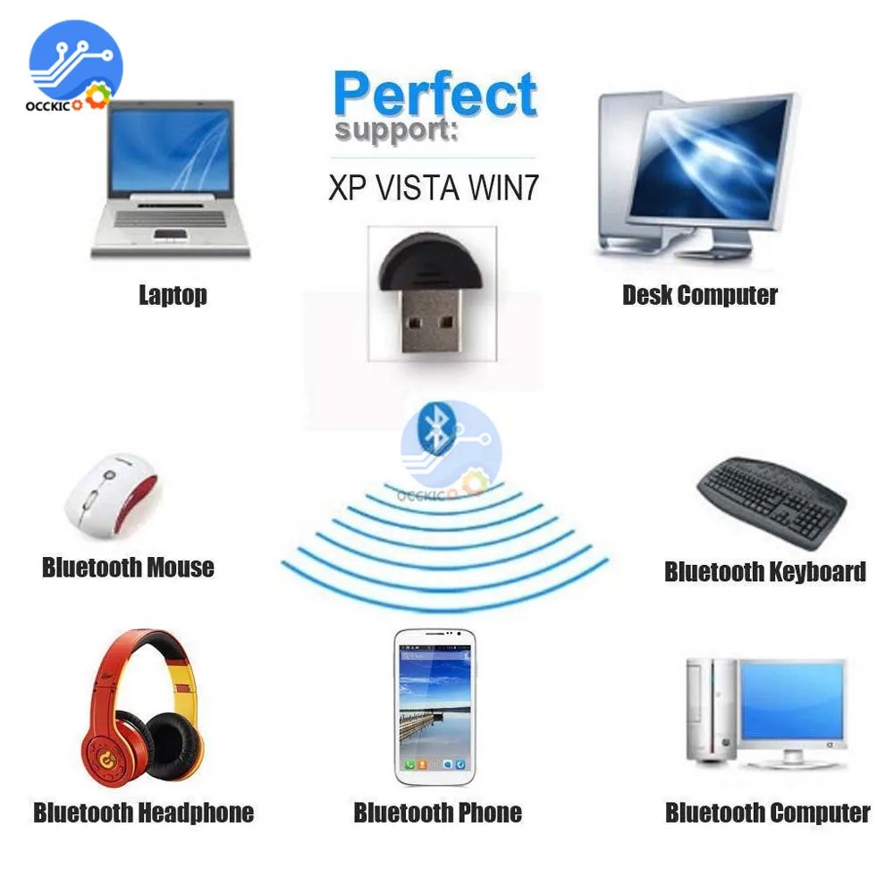 Беспроводной USB Bluetooth адаптер ключ 2 0 для ПК компьютерный динамик мышь Aux аудио