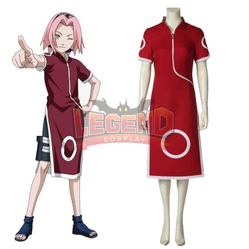 

Cosplaylegend Anime NARUTO Haruno Sakura cosplay costume red dredd full set custom made adult costume