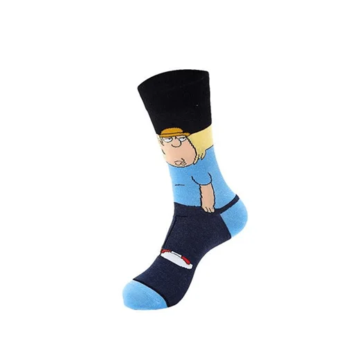 Funny fashion cartoon characters anime print unisex cotton socks colorful woman long socks novelty happy man crew socks - Цвет: 5