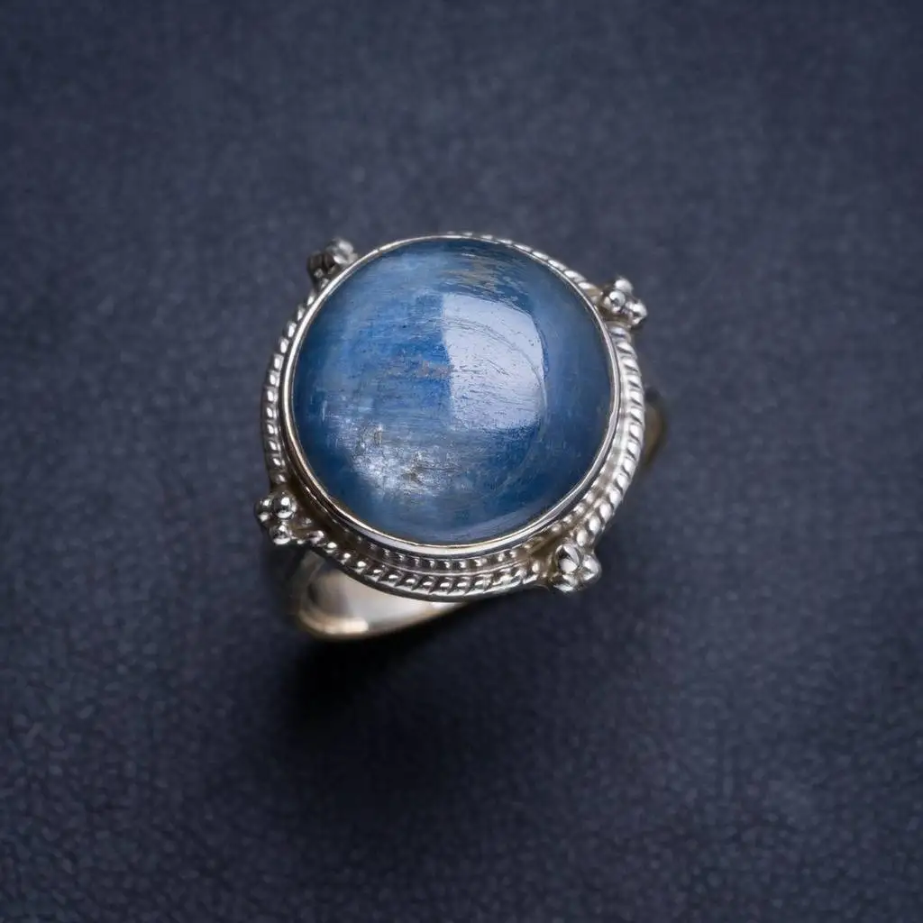 

Natural Kyanite Handmade Unique 925 Sterling Silver Ring 7.5 Y4704