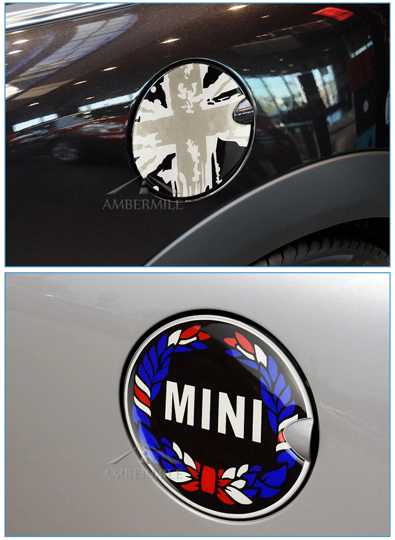 AMBERMILE 3D крышки топливного бака автомобиля чехлы наклейки s Авто украшения наклейки для Mini Cooper S One F55 F56 R55 R56 R60 R61 аксессуары