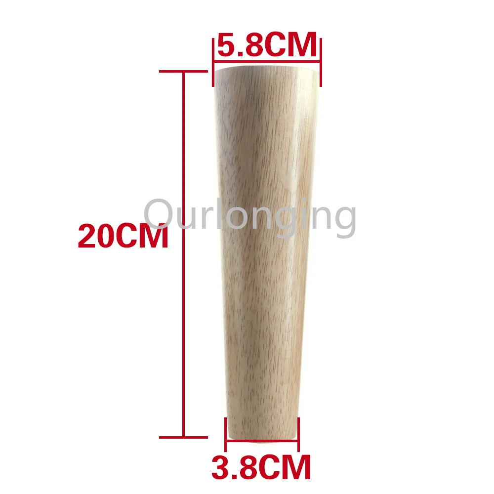 4 шт. из натурального дерева надежные 200x58x38 мм деревянные ножки для мебели в форме конуса деревянные ножки для шкафов мягкий стол с прокладками