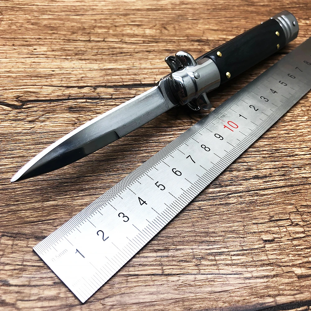 BJL " Итальянский AKC палисандр ручка 440C Лезвие стилет мафия Тактический выживания складной нож Открытый Охота EDC инструмент