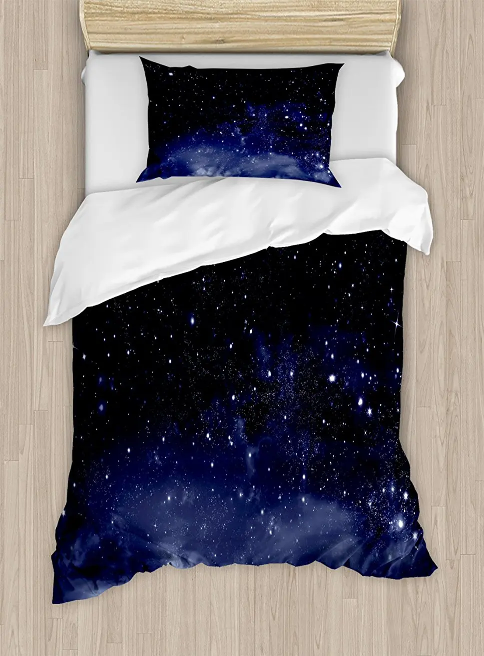 

Duvet Cover Set Ethereal View of the Dark Sky Atmosphere Nebula Fantasy Cosmic Universe Theme, 4 Piece Bedding Set