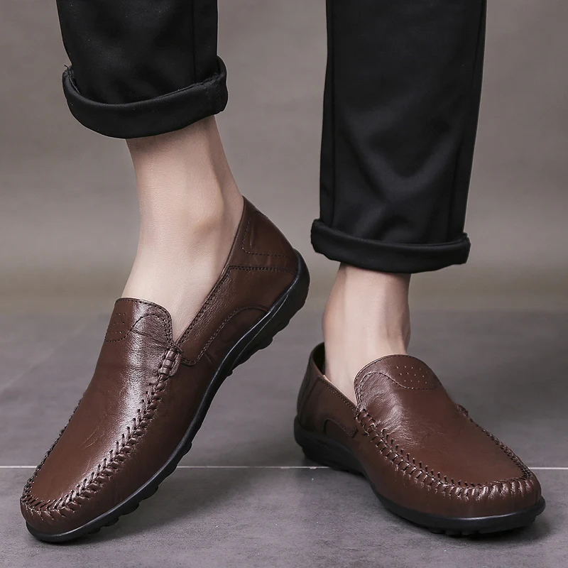 Nouveau Slip Homme Brown 2018 Mocassins dark dark Chaussures Plate Cuir Four Mode Hollow red 46 Season forme Automne red Hollow Casual Chaussure Season Taille De 38 Black En on Véritable Season Respirant black Pour Hollow Hommes HD2W9IEY