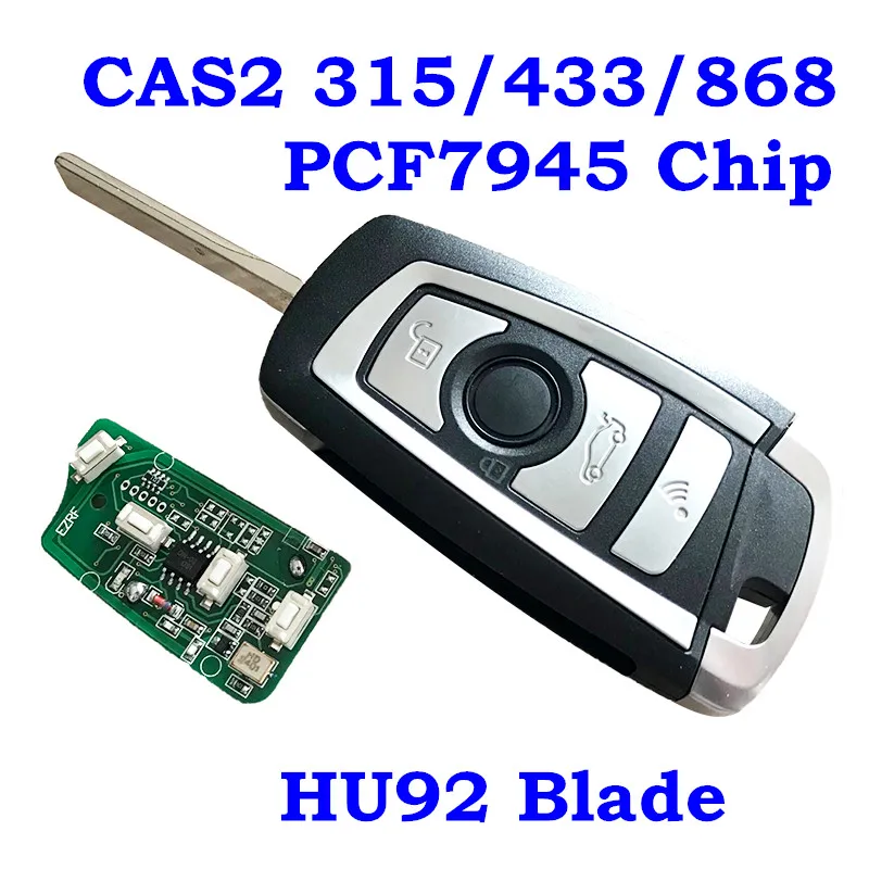 Modified Flip Car Remote Key Fob 315MHz 433MHz 868MHzPCF7945 Chip For BMW CAS2 1 3 5 6 Series E93 E60 Z4 X5 X3 HU92 Blade Uncut |