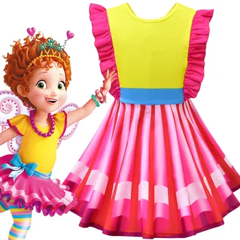 

Cute Fancy Nancy Cosplay Dresses for Girls Princess Costume Kids Backless Party Dress Toddler Summer Frocks Baby Clothing 4PCS