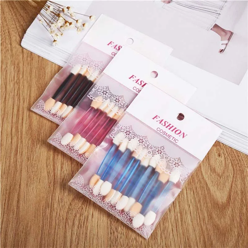 

10 Pcs/Set Hot Sale Eyebrow Brush Disposable Women Fashion Eyeliner Lip Brush Sponge Dual Sided Makeup Cosmetic Beauty Brush