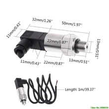 Transmetteur de pression capteur de pression 0-10bar 9-32VDC G1/4 4-20mA 0.5%