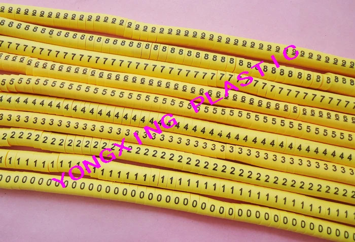 

500pcs/lot EC-2 suit cable 4mm2 yellow color number 0-9 each 50pcs