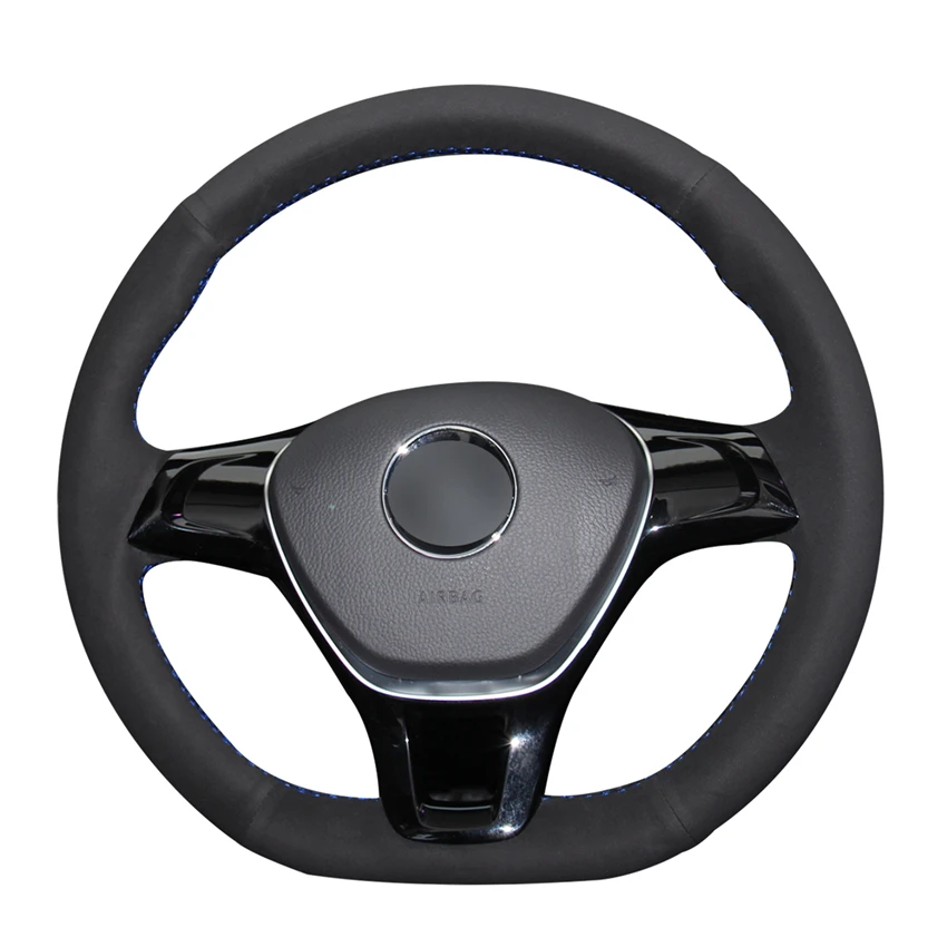 

Hand-stitched DIY Black Suede Car Steering Wheel Cover for Volkswagen VW Golf 7 Mk7 New Polo Jetta Passat B8 Tiguan Sharan