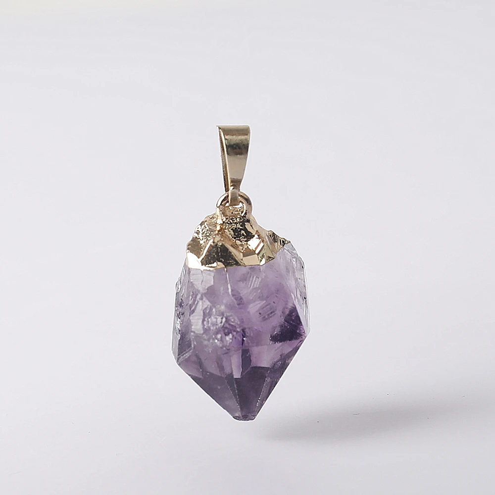 

Natural Quartz Crystal Stone Pendant Crystal Fluorite Amethysts Pendulum Charm Pendant For Women Divination