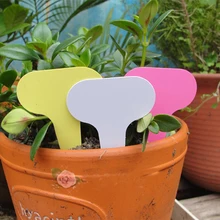 50pcs 6 x10cm Plastic Plant T-type Tags Markers Nursery Garden Decoration Tags for Plants Flower Gardening Labels