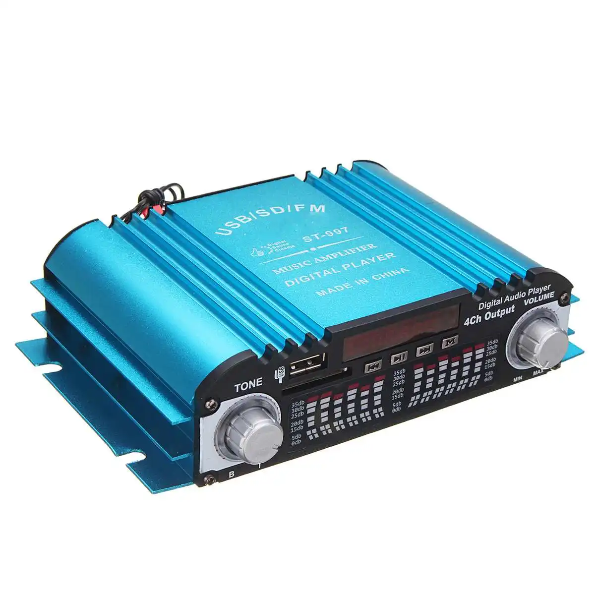 KROAK 360 Вт DC 12 В цифровой аудио стерео усилитель 4CH USB SD FM+ пульт дистанционного управления мини автомобильный аудио усилитель мощности