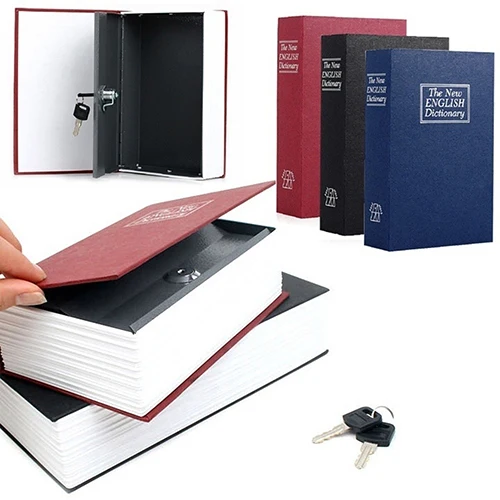Image Home Security Dictionary Book Cash Jewelry Valuables Safe Storage Key Lock Box