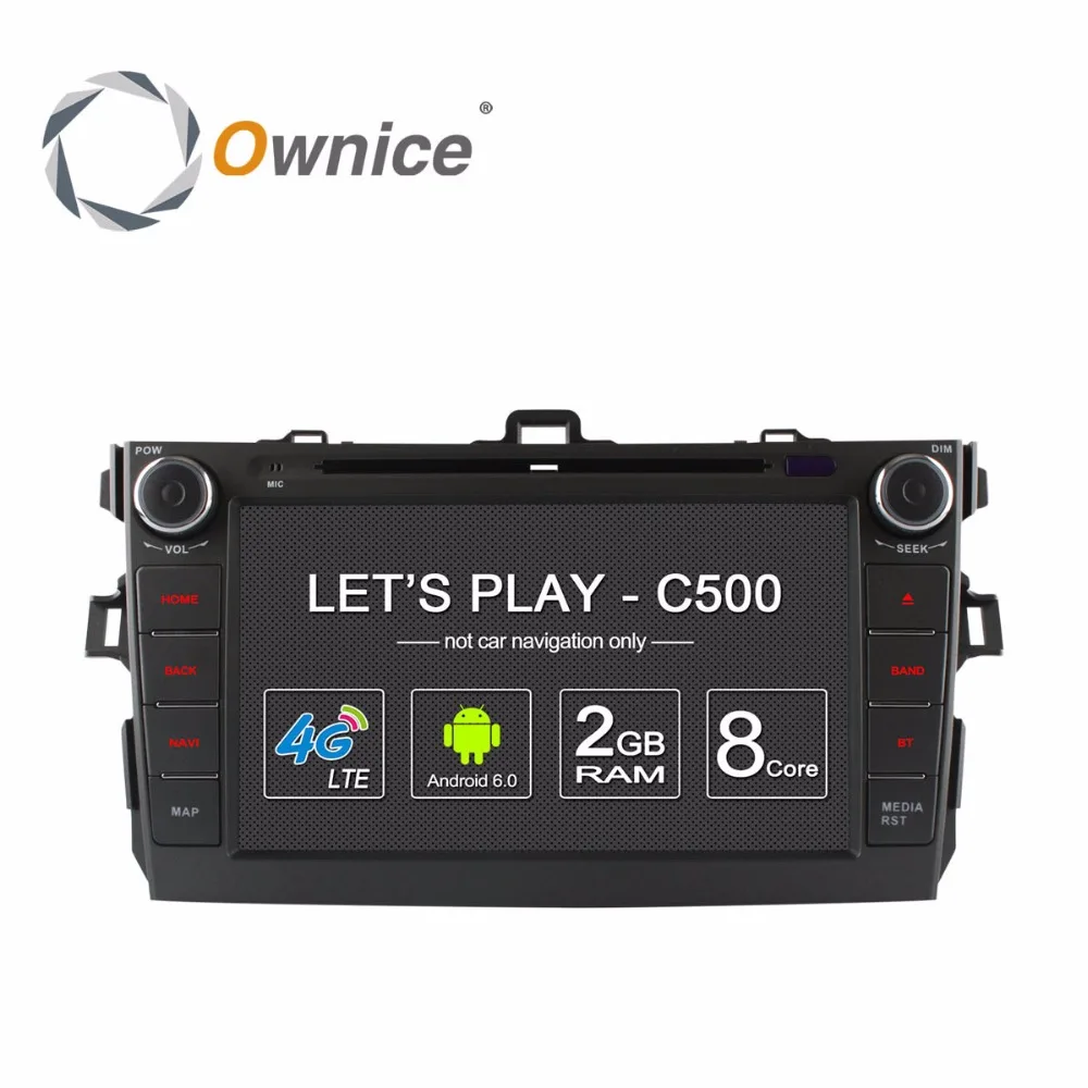 Ownice C500 Android car dvd player for Toyota corolla 2007 2008 2009 2010 2011 in dash