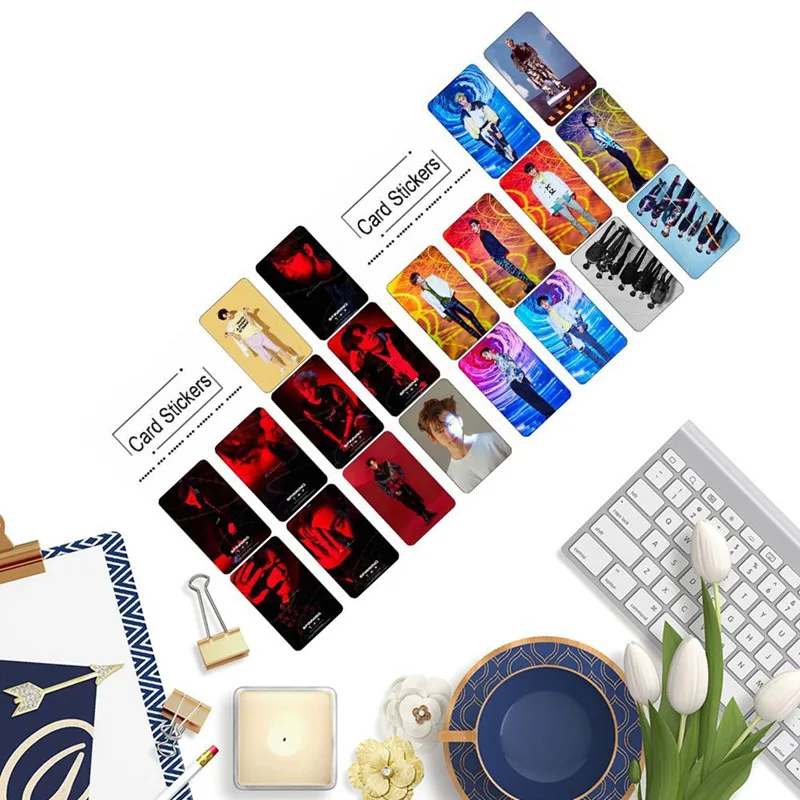 

10 Pcs/Set Kpop GOT7 Present:New Album Photo Photocard Photo Stikcy Card Student Crystal Card Sticker Fan Collection Gift