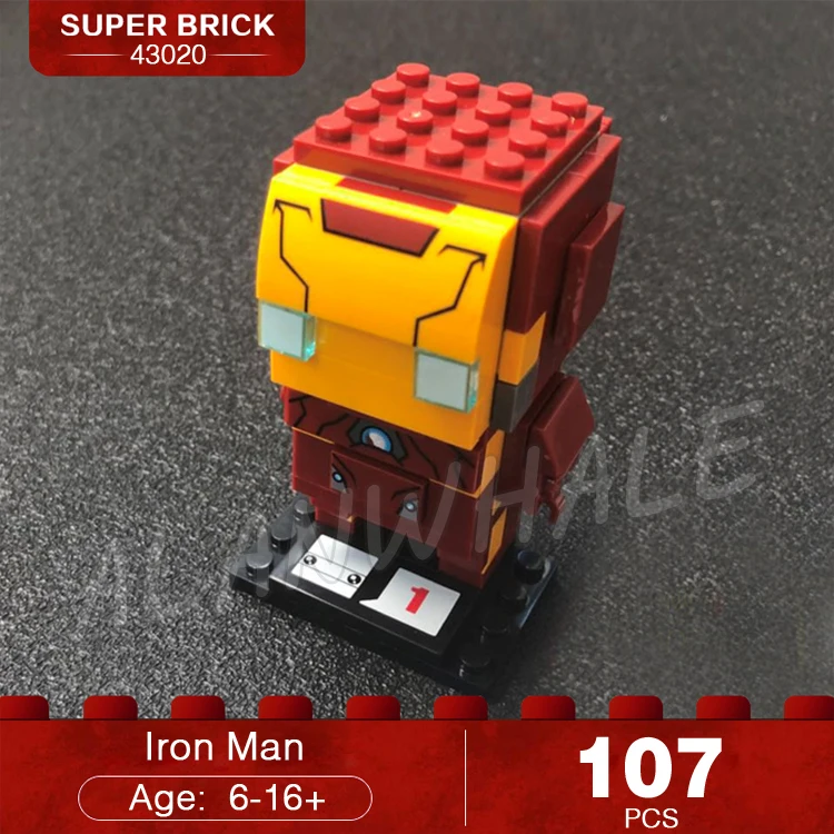 12 видов BrickHeadz фигурки супергероев Капитан Америка Железный человек Халк Ллойд Робин Чудо-Женщина модель строительные блоки игрушки