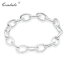 Браслеты серебряная цепочка из звеньев длина 20 см для женщин и мужчин Романтический подарок стиль Томас Мода клубный Браслет Fit Ts талисманы подвески