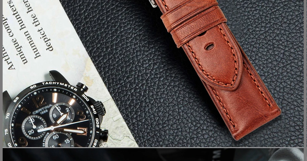 MAIKES Watch strap Watch Accessories Watchbands 20mm 22mm 24mm Genuine Leather Bracelets For samsung gear Watch Band