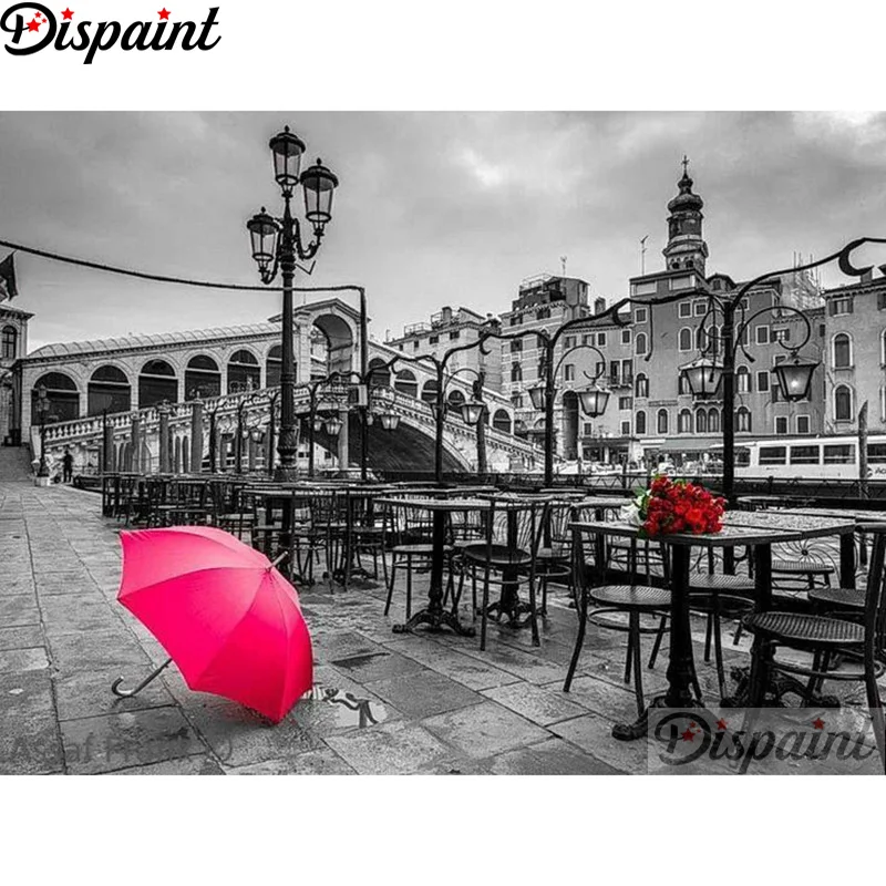Dispaint Full Square/Round Drill 5D DIY Diamond Painting &quotParis scenery umbrella&quot Embroidery Cross Stitch Home Decor A11482 | Дом и