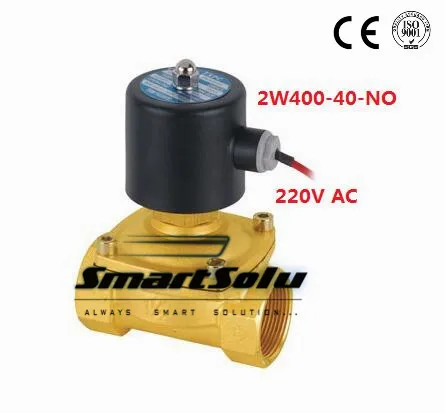 

Free Shipping 2PCS 1.5" Electric Solenoid Valve Water Air N/O 220V AC Normally Open Type 2W400-40-NO