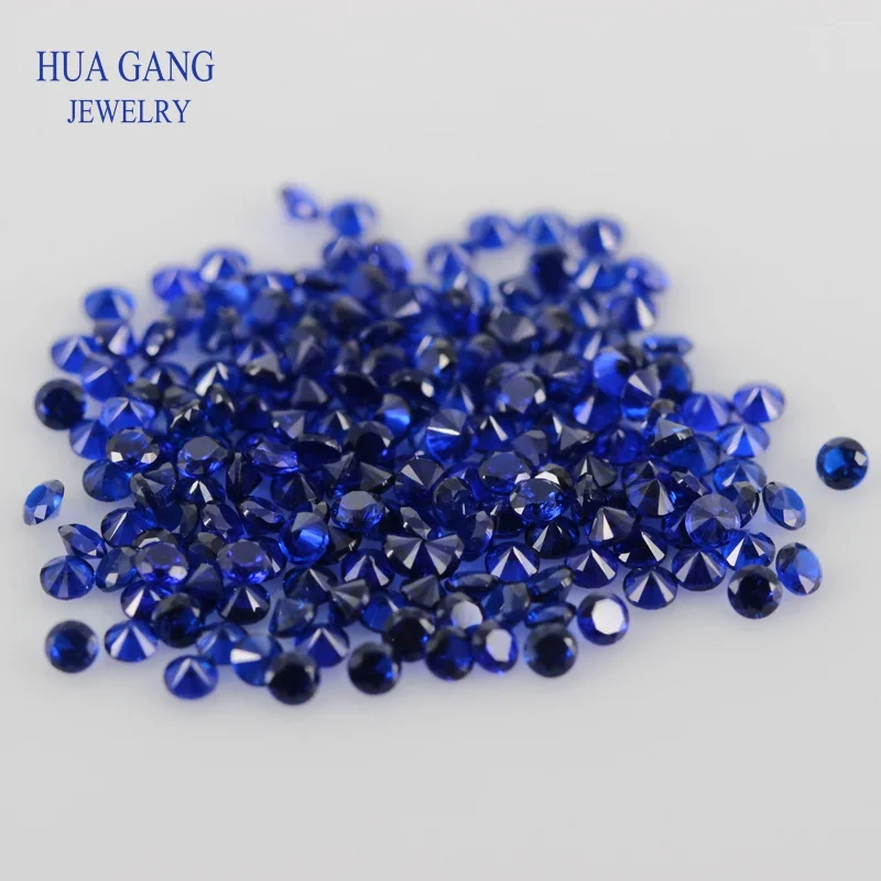 114# High Quality Synthetic Spinel Stone Size 0.8-10mm Color Deep Blue Wholesale Round Brilliant Cut Gems For Jewelry