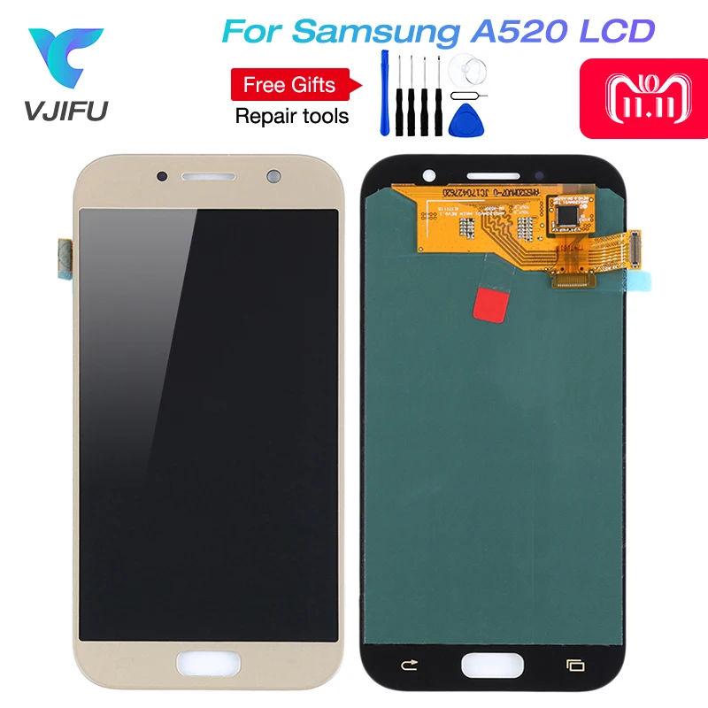 

5.2" Super AMOLED A520f LCD for SAMSUNG Galaxy A5 2017 Display Touch Screen Digitizer A520 A520F SM-A520F LCD Replacement