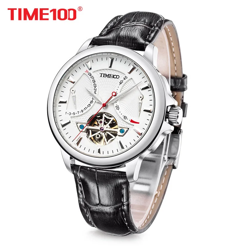 Time100 Мужские часы Автоматические Механические Часы Военно-морского флота Часы ажурные Наручные Часы Для Мужчины