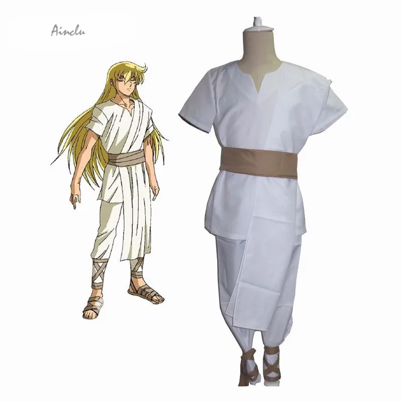 

Ainclu New Saint Seiya Soul of Gold Gold Saints Virgo Shaka White Uniform Anime Adult Kid Halloween Cosplay Costume