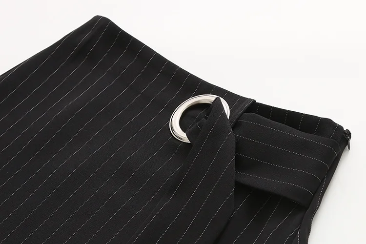 LWELA women striped mini skirt women fashion design A-line asymmetrical skirt female 6