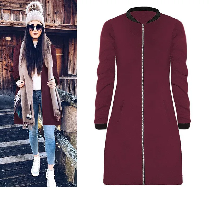 Однотонное женское тонкое пальто, верхняя одежда на осень и зиму, женская повседневная куртка, модное женское пальто, женская одежда