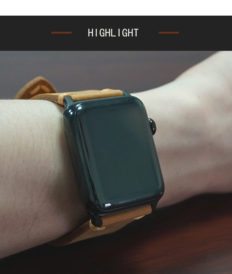 Высокое качество кожаный ремешок для часов для мужчин Apple Watch Band серии 42 мм 44 мм