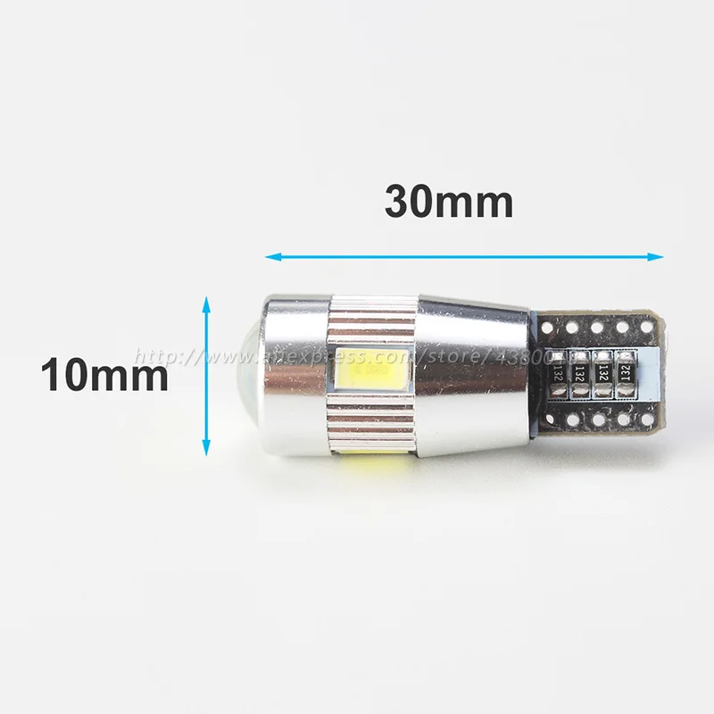 10 шт. 6SMD T10 светодиодный светильник лампы белый красный зеленый синий W5W 194 Внутреннее освещение без ошибок