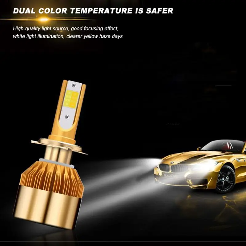 2 шт. Автомобильные фары H4 LED H7 светодиодные лампы 3000K 6000K H1 H3 H8 H11 9005 HB3 9006 HB4 880 881 H27