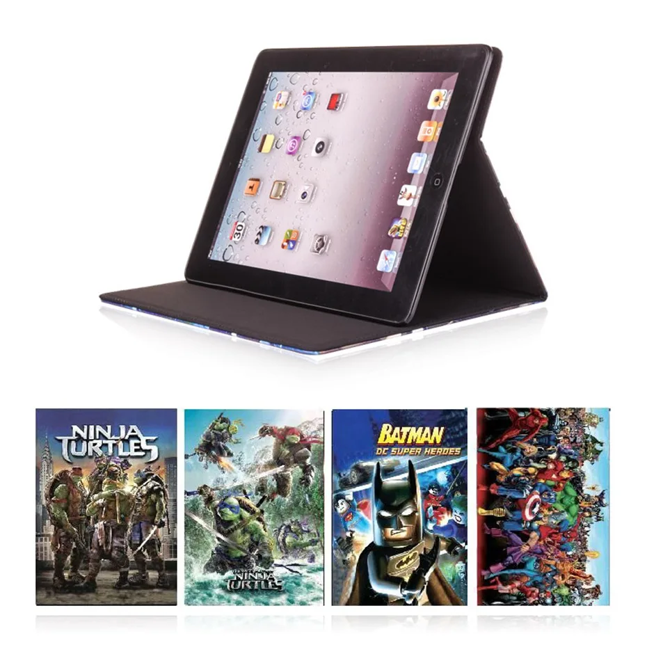 

case for ipad mini 1 2 3 Cute Cartoon Design and Smart PU leather Cover kids case for ipad mini