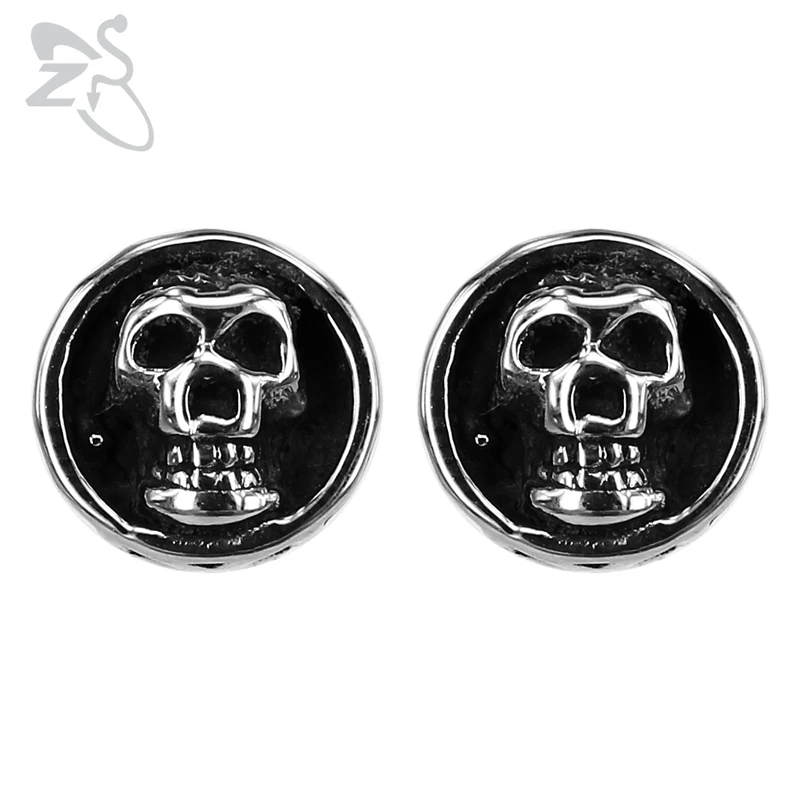 

ZS Men's 316 Stainless Steel Skeleton Men Stud Earrings New Cool Men Punk Rock Skull Ear Stud Fashion Earring Piercing Jewelry