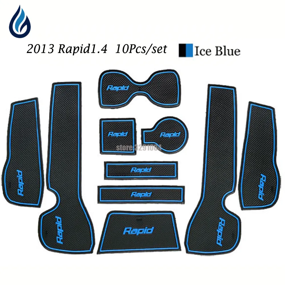 

For Skoda Rapid 1.4 2013 Accessories,3D Rubber Car Mat Car Anti Slip Mat, Non-slip Mats Interior Door Pad/Cup Mat Car styling