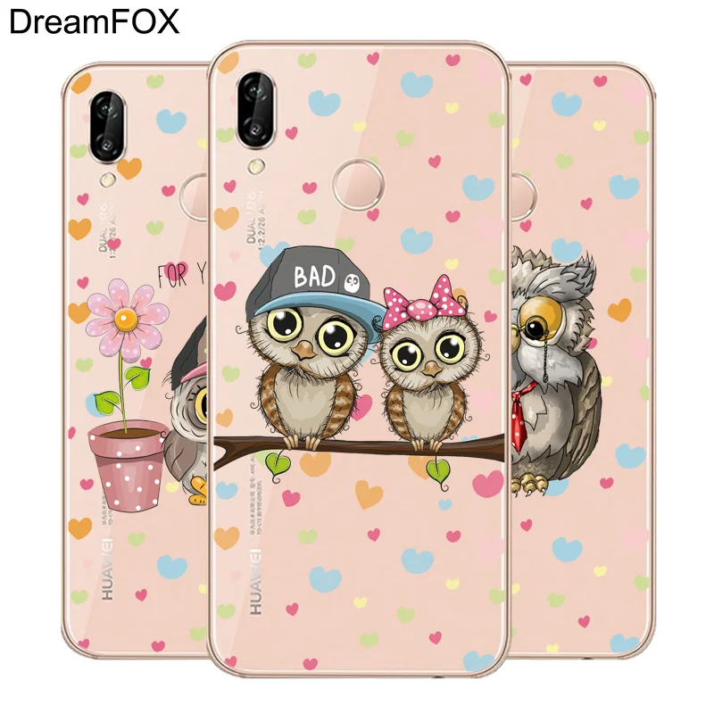 DREAMFOX L574 Мягкий ТПУ силиконовый чехол с милой совой для huawei Honor 6A 6C 7X9 10 P20 P30 Lite Pro P