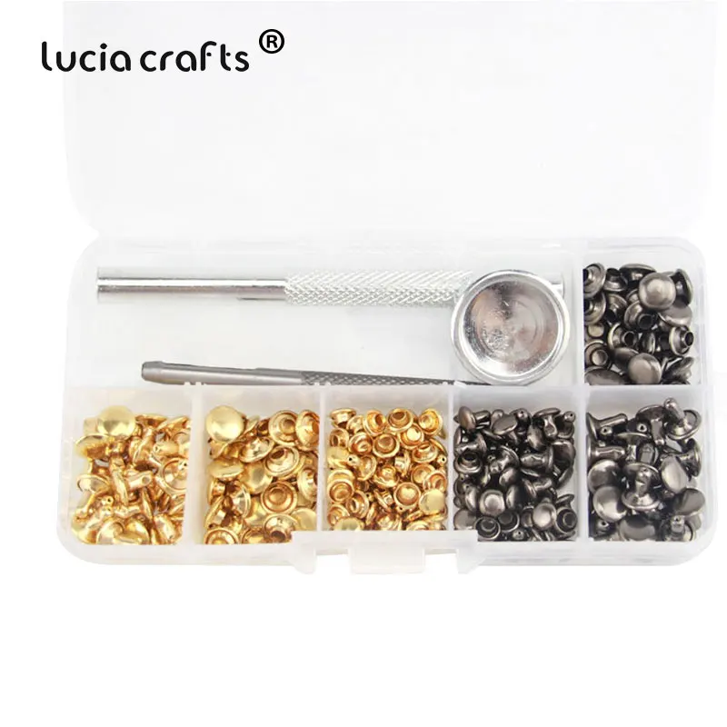 

1box/lot 120pcs Rivet Buttons+Installation tool Metal Press Snap Fastener DIY Sewing Leather Button Garment Accessories G0709