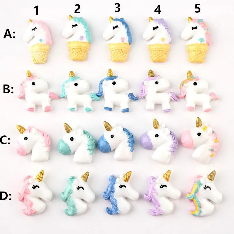 

8Pieces Slime Charms With Colorful Unicorn Resin Flatback of Slime Beads for Ornament Scrapbook DIY Crafts