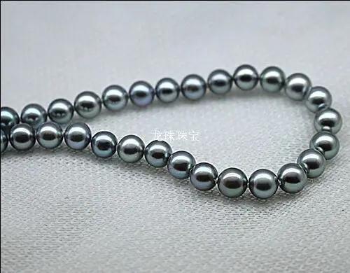 

AAA 18"10-11mm south sea silver gray round pearl necklace 925 silver